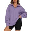 imageTrendy Queen Womens Oversized Sweatshirts Fall Sweaters Fashion Hoodies Half Zip Pullover Long Sleeve Shirts ClothesPurple