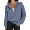 imageTrendy Queen Womens Oversized Sweatshirts Half Zip Pullover Long Sleeve Quarter Zip Hoodies Teen Girls Fall Y2K ClothesGreyblue
