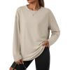 imageTrendy Queen Womens Oversized T Shirts Long Sleeve Shirts Casual Fall Fashion 2025 Winter ClothesBeige