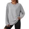imageTrendy Queen Womens Oversized T Shirts Long Sleeve Shirts Casual Fall Fashion 2025 Winter ClothesGrey