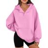 imageTrendy Queen Womens Oversized V Neck Hoodies with Thumb Hole Pullover Sweatshirts Y2k Clothes Fall Fashion Outfits 2025Pink