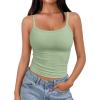 imageTrendy Queen Womens Spaghetti Strap Tank Tops Adjustable Cute Camisole Going Out Crop Tops Summer ClothesLightgreen
