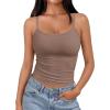imageTrendy Queen Womens Spaghetti Strap Tank Tops Adjustable Cute Camisole Going Out Crop Tops Summer ClothesMochabrown