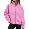 imageTrendy Queen Womens Sweatshirts Zip Up Hoodies Cropped Crewneck Pullover Casual Jackets Y2k Clothes Fall Fashion Outfits 2025Pink