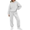 imageTrendy Queen Womens Sweatsuits 2 Piece Outfits Fall Lounge Sets Wide Leg Sweatpants and Oversized Hoodies with DrawstringGery
