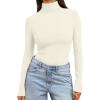 imageTrendy Queen Womens Turtleneck Long Sleeve Shirts Fall Fashion Basic Thermal Underwear Tops Winter Clothes 2025Apricot