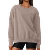 imageTrendy Queen Womens VNotch Lightweight Long Sleeve Sweatshirts Crewneck Fleece Hoodies Fall Fashion 2025 PulloverCoffee Grey