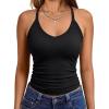 imageTrendy Queen Womens Workout Tank Tops Racerback Summer 2025 Camisole Top V Neck Ribbed Sleeveless Beach Fashion ClothesBlack