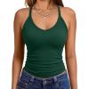 imageTrendy Queen Womens Workout Tank Tops Racerback Summer 2025 Camisole Top V Neck Ribbed Sleeveless Beach Fashion ClothesDarkgreen
