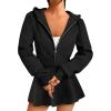 imageTrendy Queen Womens Zip Up Cropped Hoodies Long Sleeve Sweatshirts Jackets Fall Fashion 2024 Y2k Winter ClothesBlack