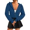 imageTrendy Queen Womens Zip Up Cropped Hoodies Long Sleeve Sweatshirts Jackets Fall Fashion 2024 Y2k Winter ClothesBlue