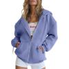 imageTrendy Queen Womens Zip Up Hoodies Oversized Sweatshirts Fall School Fashion Outfits Casual Jackets 2025 Winter ClothesBlue Purple