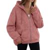 imageTrendy Queen Zip Up Hoodies for Women Acid Wash Oversized Sweatshirt Fall Fashion Jacket Cute Y2k Winter teen girls pulloverPink
