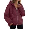 imageTrendy Queen Zip Up Hoodies for Women Acid Wash Oversized Sweatshirt Fall Fashion Jacket Cute Y2k Winter teen girls pulloverWinered
