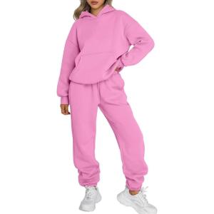 imageTrendy Queen Sweatsuits Women 2 Piece Outfit Two Piece Lounge Sets Hoodies and Sweatpants Fall Fashion Clothes 2025 TracksuitPink