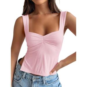 imageTrendy Queen Womens Going Out Crop Tops Backless Tank Tops Summer Y2k Teen Girls Basics Cute ClothesFleshpink