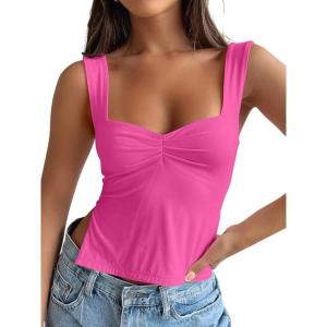 imageTrendy Queen Womens Going Out Crop Tops Backless Tank Tops Summer Y2k Teen Girls Basics Cute ClothesHotpink