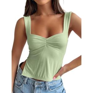 imageTrendy Queen Womens Going Out Crop Tops Backless Tank Tops Summer Y2k Teen Girls Basics Cute ClothesPalegreen