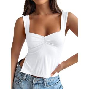 imageTrendy Queen Womens Going Out Crop Tops Backless Tank Tops Summer Y2k Teen Girls Basics Cute ClothesWhite