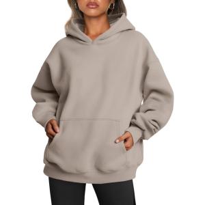 imageTrendy Queen Womens Oversized Hoodies Fleece Sweatshirts Fall Fashion 2025 Pullover Sweaters Winter ClothesCoffee Grey