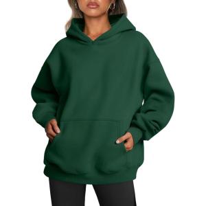 imageTrendy Queen Womens Oversized Hoodies Fleece Sweatshirts Fall Fashion 2025 Pullover Sweaters Winter ClothesDark Green
