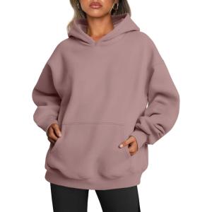 imageTrendy Queen Womens Oversized Hoodies Fleece Sweatshirts Fall Fashion 2025 Pullover Sweaters Winter ClothesDark Pink