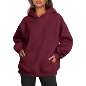 imageTrendy Queen Womens Oversized Hoodies Fleece Sweatshirts Fall Fashion 2025 Pullover Sweaters Winter ClothesDeep Red