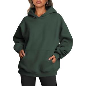 imageTrendy Queen Womens Oversized Hoodies Fleece Sweatshirts Fall Fashion 2025 Pullover Sweaters Winter ClothesForest Green