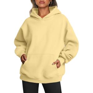 imageTrendy Queen Womens Oversized Hoodies Fleece Sweatshirts Fall Fashion 2025 Pullover Sweaters Winter ClothesLemonyellow