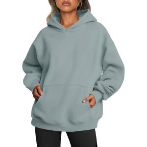 imageTrendy Queen Womens Oversized Hoodies Fleece Sweatshirts Fall Fashion 2025 Pullover Sweaters Winter ClothesLight Green