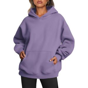 imageTrendy Queen Womens Oversized Hoodies Fleece Sweatshirts Fall Fashion 2025 Pullover Sweaters Winter ClothesLight Purple