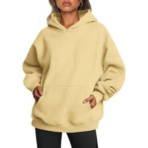 imageTrendy Queen Womens Oversized Hoodies Fleece Sweatshirts Fall Fashion 2025 Pullover Sweaters Winter ClothesLight Yellow