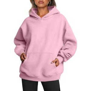 imageTrendy Queen Womens Oversized Hoodies Fleece Sweatshirts Fall Fashion 2025 Pullover Sweaters Winter ClothesPale Pink
