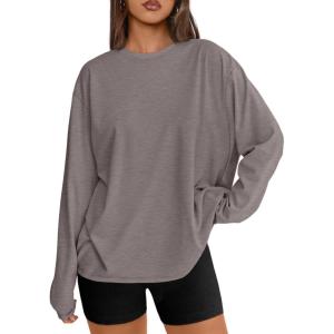 imageTrendy Queen Womens Oversized Long Sleeve T Shirts 2025 Basic Crewneck Tee Fall Tops Casual Workout Y2K ClothesNetmeg