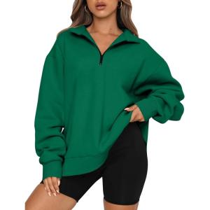 imageTrendy Queen Womens Oversized Sweatshirts Fall Sweaters Fashion Hoodies Half Zip Pullover Long Sleeve Shirts ClothesGrass
