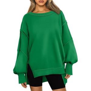imageTrendy Queen Womens Oversized Sweatshirts Hoodies Crewneck Shirts Fall Outfits Teen Girls Y2k Winter ClothesGrassgreen