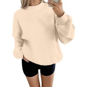 imageTrendy Queen Womens Oversized Sweatshirts Turtleneck Pullover Long Sleeve Hoodies Tops Fall Fashion Outfits 2025 ClothesApricot