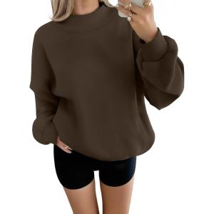 imageTrendy Queen Womens Oversized Sweatshirts Turtleneck Pullover Long Sleeve Hoodies Tops Fall Fashion Outfits 2025 ClothesCoffee