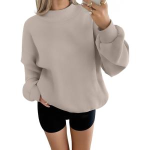 imageTrendy Queen Womens Oversized Sweatshirts Turtleneck Pullover Long Sleeve Hoodies Tops Fall Fashion Outfits 2025 ClothesCoffeegrey