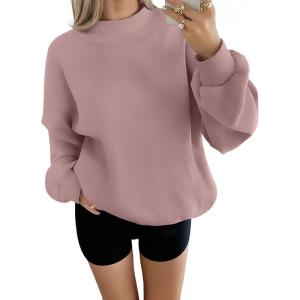 imageTrendy Queen Womens Oversized Sweatshirts Turtleneck Pullover Long Sleeve Hoodies Tops Fall Fashion Outfits 2025 ClothesDarkpink
