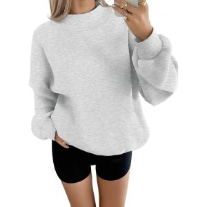 imageTrendy Queen Womens Oversized Sweatshirts Turtleneck Pullover Long Sleeve Hoodies Tops Fall Fashion Outfits 2025 ClothesGrey
