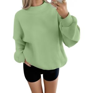 imageTrendy Queen Womens Oversized Sweatshirts Turtleneck Pullover Long Sleeve Hoodies Tops Fall Fashion Outfits 2025 ClothesLightgreen