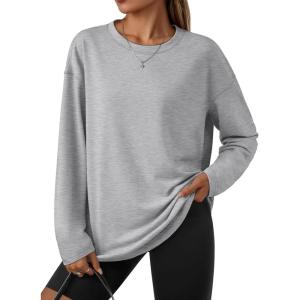 imageTrendy Queen Womens Oversized T Shirts Long Sleeve Shirts Casual Fall Fashion 2025 Winter ClothesGrey