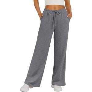 imageTrendy Queen Womens Wide Leg Sweatpants Baggy Drawstring Low Rise Lounge Pants 2025 Fall Joggers with PocketsBlackgrey