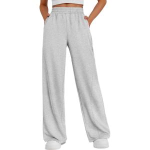 imageTrendy Queen Womens Wide Leg Sweatpants Baggy Y2K High Waisted Joggers Fall Fashion Clothes with Pockets 2025Grey