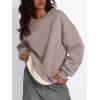 imageTrendy Queen Fleece Sherpa Lined Sweatshirts for Women 2025 Fall Fashion Winter Crewneck Pullover Hoodies Outfits ClothesCoffee Grey