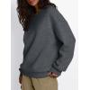 imageTrendy Queen Fleece Sherpa Lined Sweatshirts for Women 2025 Fall Fashion Winter Crewneck Pullover Hoodies Outfits ClothesDark Grey