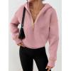imageTrendy Queen Half Zip Pullover Hoodies for Women Y2k Cute Cropped Sweatshirts Jackets Fall Fashion 2025 Outfits ClothingPink