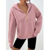 imageTrendy Queen Half Zip Pullover Hoodies for Women Y2k Cute Cropped Sweatshirts Jackets Fall Fashion 2025 Outfits ClothingPink