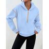 imageTrendy Queen Half Zip Pullover Hoodies for Women Y2k Cute Cropped Sweatshirts Jackets Fall Fashion 2025 Outfits ClothingSky Blue